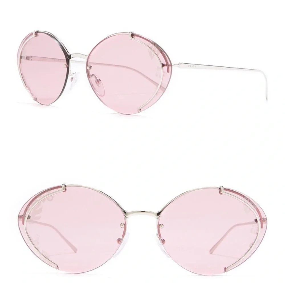 Prada Rose Hibiscus Oval Sunglasses 63 mm NIB